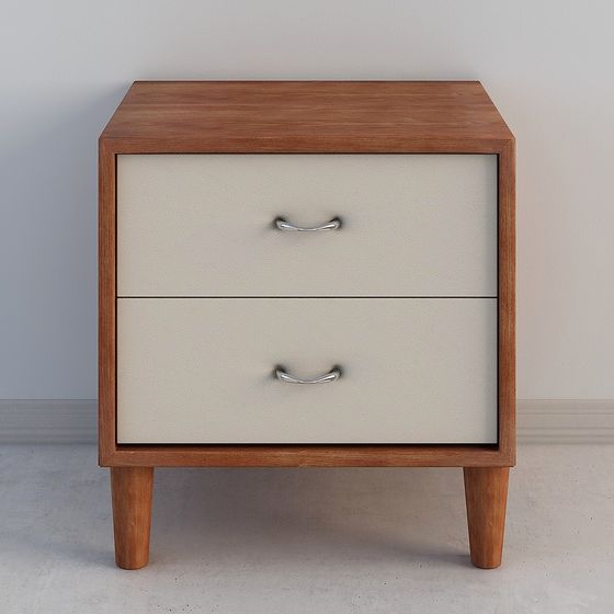 Elegant Mid-Century Nightstand 3D model for Creative Projects