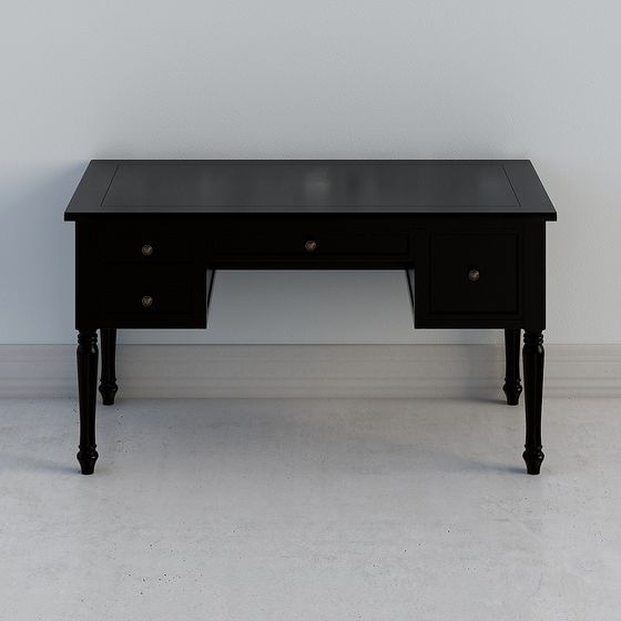 Classic Black Desk 3D model