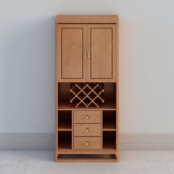 Stylish Wine Cabinet 3D model