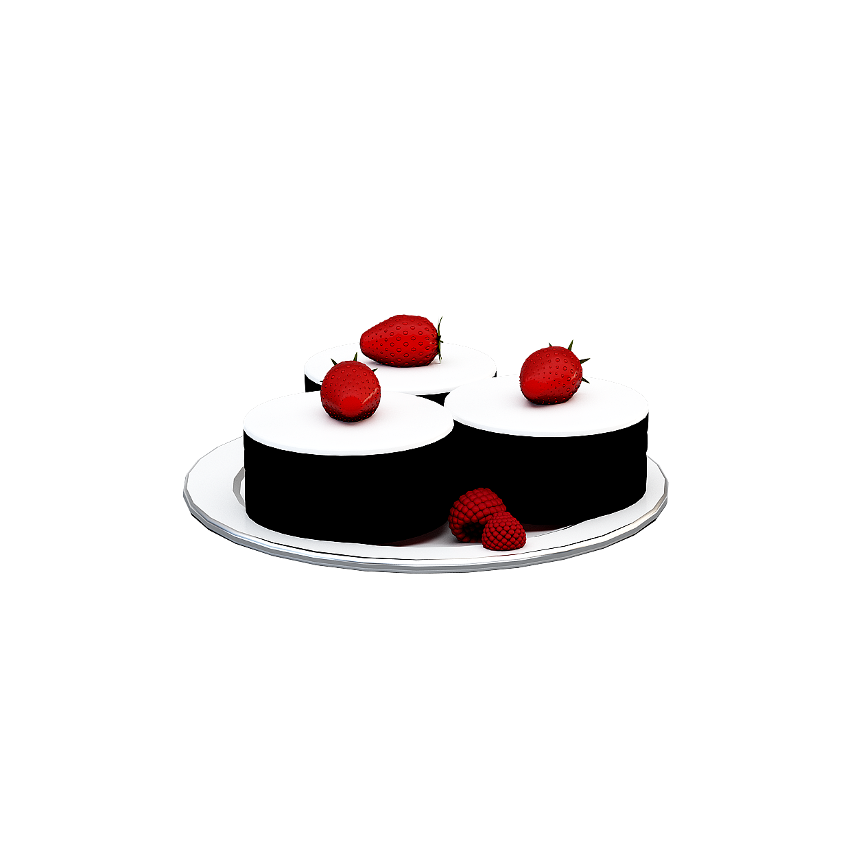 Modern Food and Snacks Table Decor 3D Model – Black