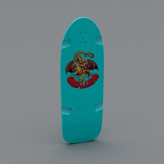 Dragon Skateboard Low-Poly 3D Model