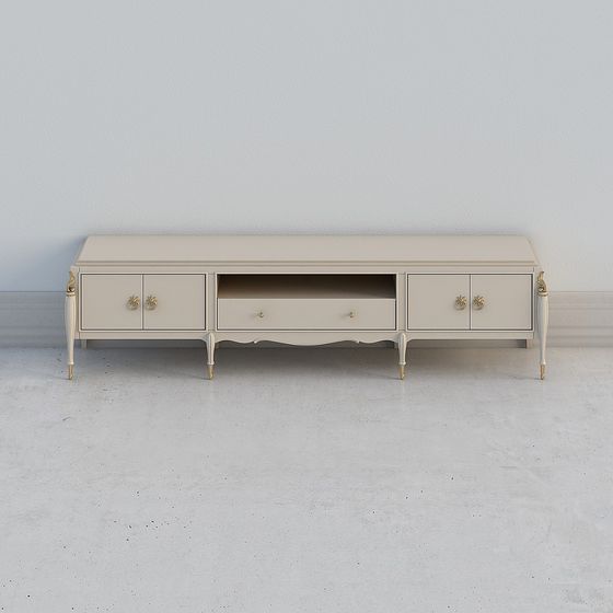 Elegant Low-Poly High-Detail TV Cabinet 3D model