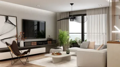 Modern Minimalist Living Room with Artistic Touches