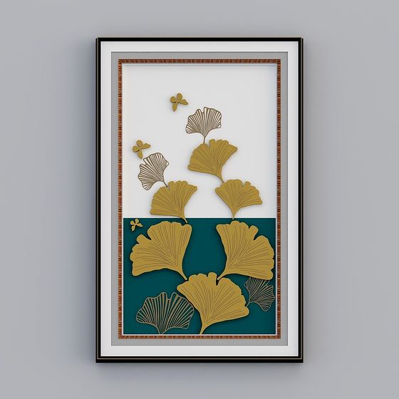 Peinture Ginkgo Bild - Bleu