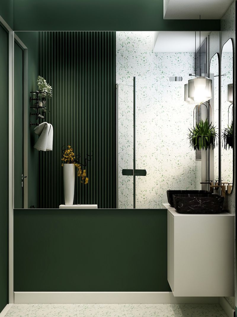 Modern Green Bathroom with Minimalist Design