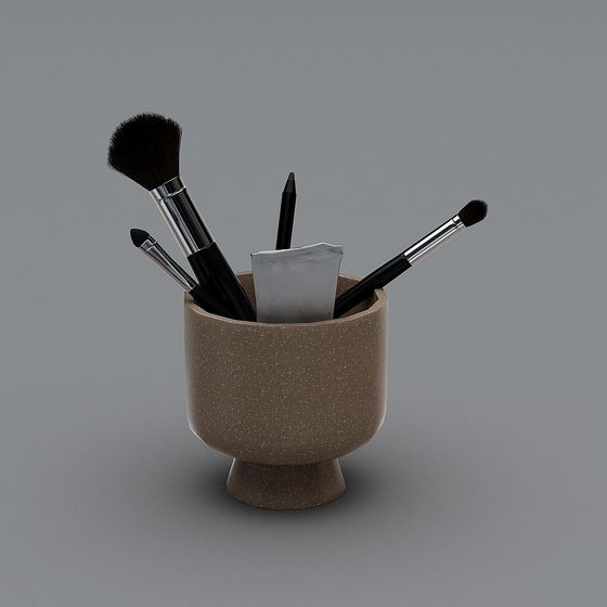 Stylish Makeup Brush Holder Cup 3D model