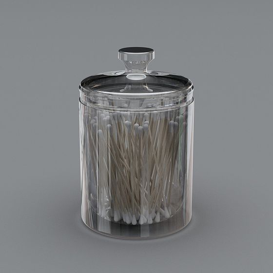 Transparent Cotton Swab Can 3D model