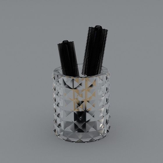 Stylish Geometric Pen Holder 3D model
