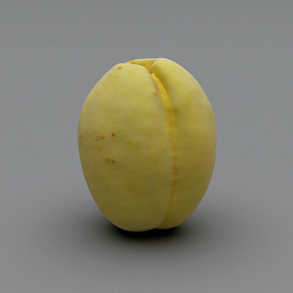 Realistic Low-Poly Apricot 3D Model
