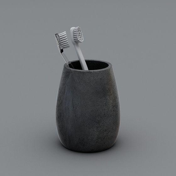 Contemporary Low-Poly Toothbrush Holder 3D model
