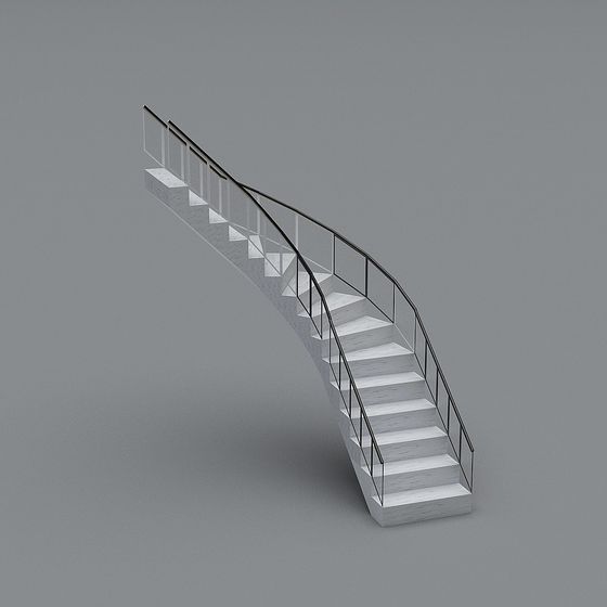 Elegant Low Poly Staircase 3D model