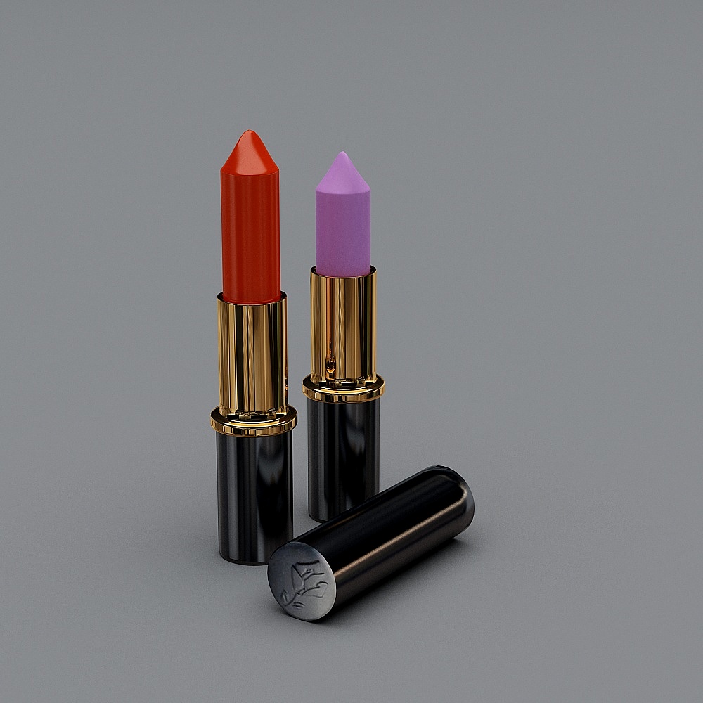 Stylish Low-Polygon Lipstick 3D Model