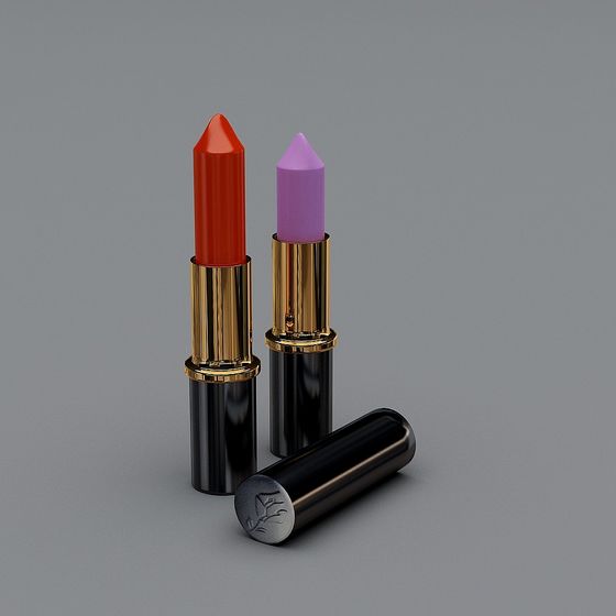 Stylish Low-Polygon Lipstick 3D Model
