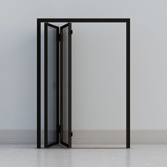 Sleek Foldable Glass Door 3D model