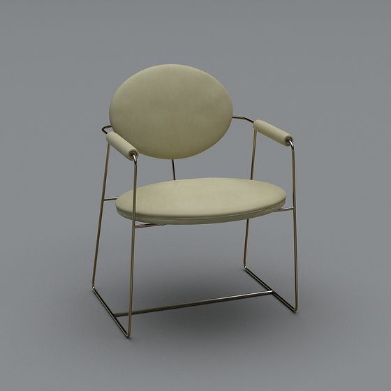 Elegant Round Chair 3D model for Modern Interiors