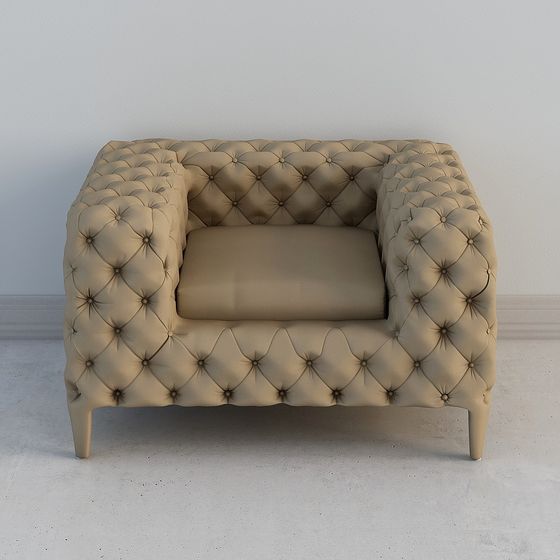 Vintage Tufted Sofa 3D model