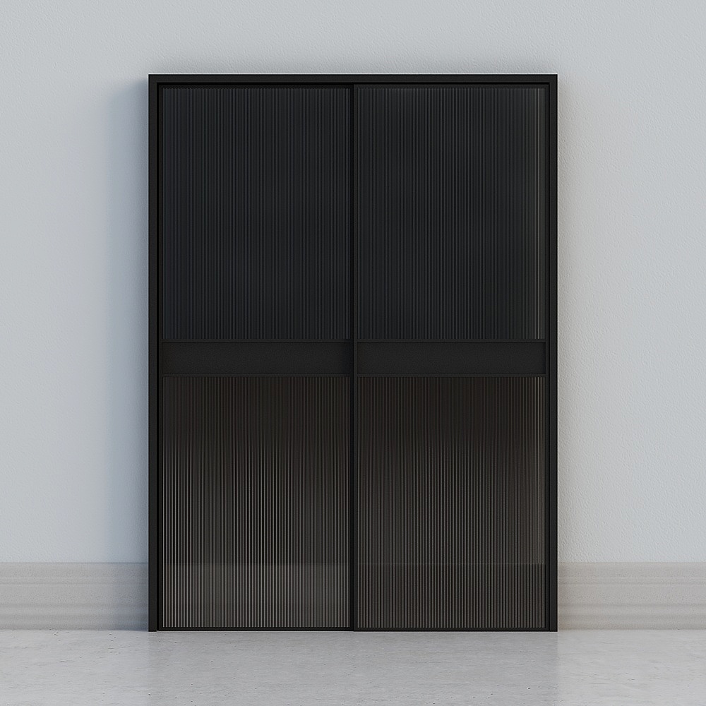 modern dark glass double door