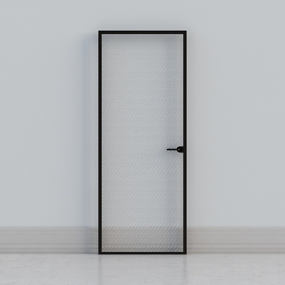 minimal black glass door