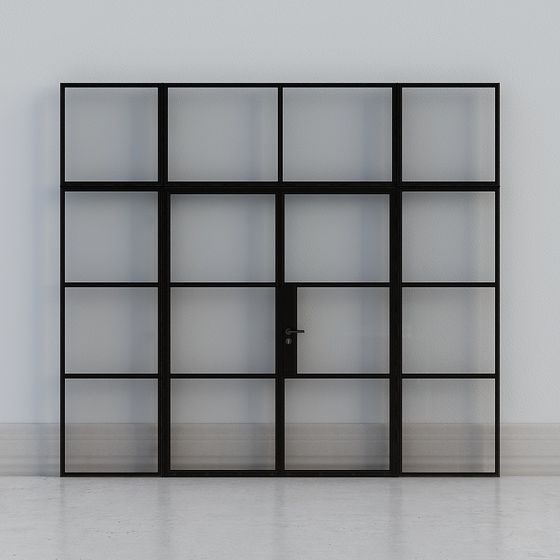 Industrial Glass Door 3D Model for Modern Spaces