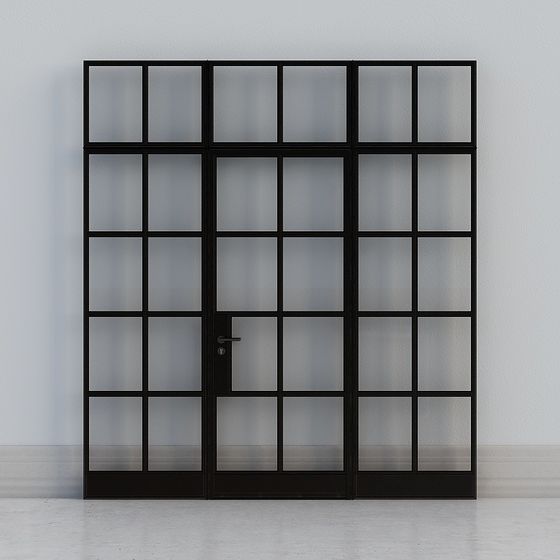 Industrial Glass Door 3D model for Creative Projects