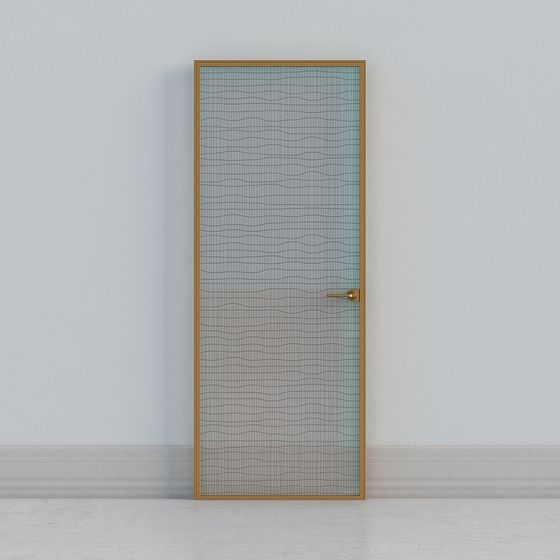Ripple Glass Door 3D Model for Modern Aesthetics