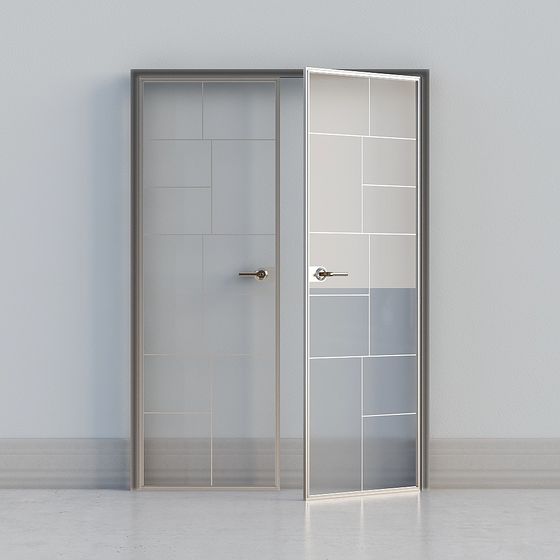 Modern Minimalist Low-Poly Door 3D model