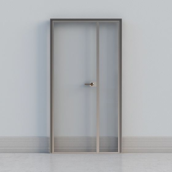 Elegant Glass Perspective Door 3D model for Modern Spaces