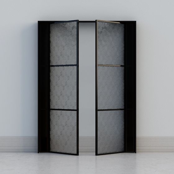Stylish Industrial Folding Screen 3D model
