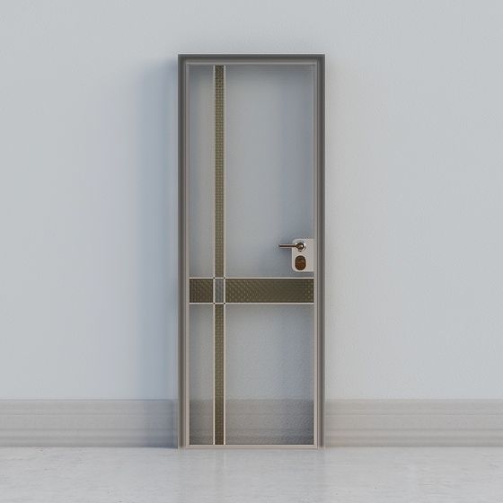 Sophisticated Glass Art Door 3D model for Interiors