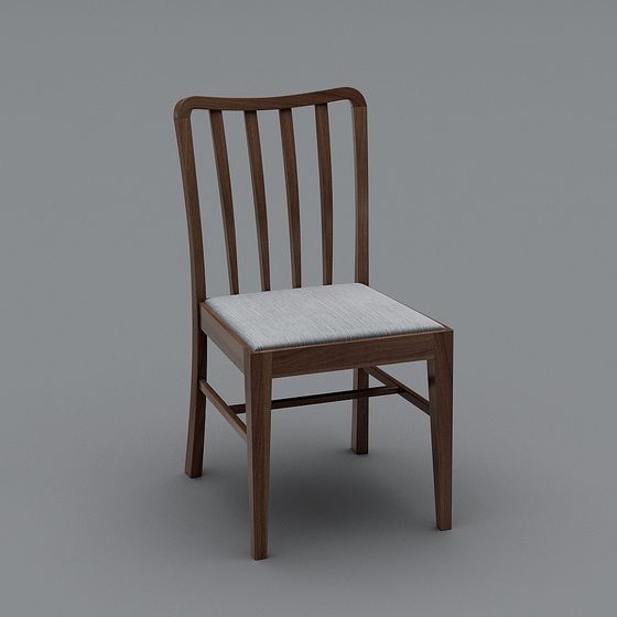 Stylish Brown JG109 Chair 3D Model without Arms for Minimalist Spaces