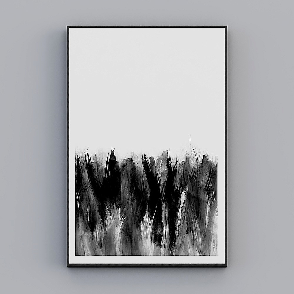 Courtesy Full House With Painting - Hyunguan Painting - Minimalist Black and White Series II