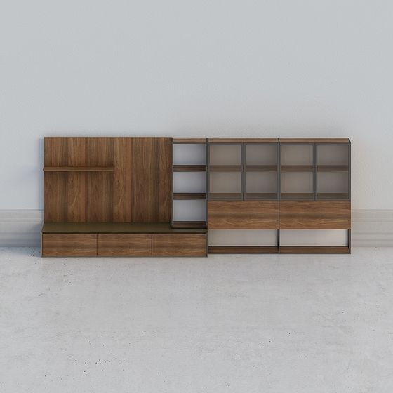 Urban Bookshelf Low-Poly 3D model