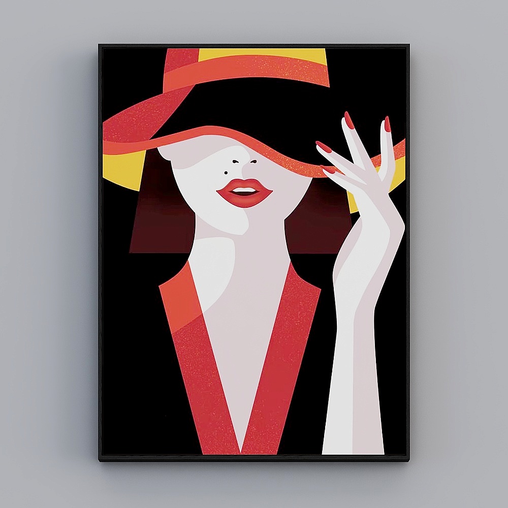 Courtesy full house with painting - modern living room decorative painting - living room entrance single - character silhouette eight