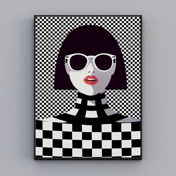 Unique Low Polygon 3D Model in Black and White Style