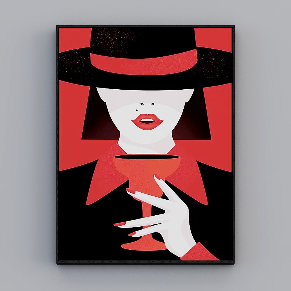 그림으로 의례 풀 하우스 - 현대 거실 장식 그림 - 거실 입구 단일 - 그림 실루엣 하나