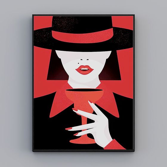 그림으로 의례 풀 하우스 - 현대 거실 장식 그림 - 거실 입구 단일 - 그림 실루엣 하나