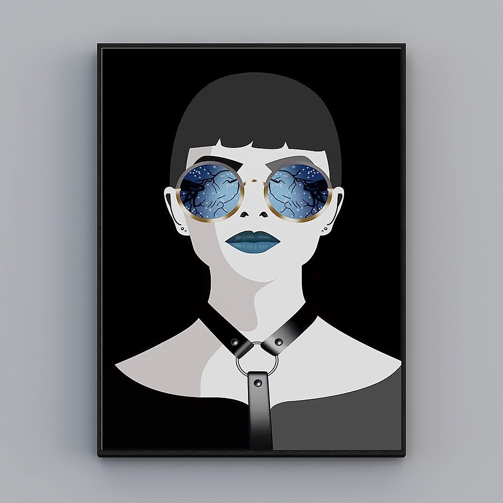 Courtesy full house with painting - modern living room decorative painting - living room entrance single - figure silhouette five