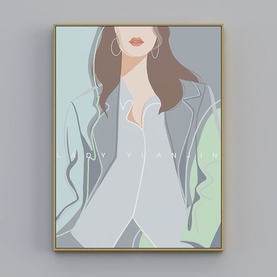 Elegant Low-Poly 3D Model 'Lady Yuanjin'