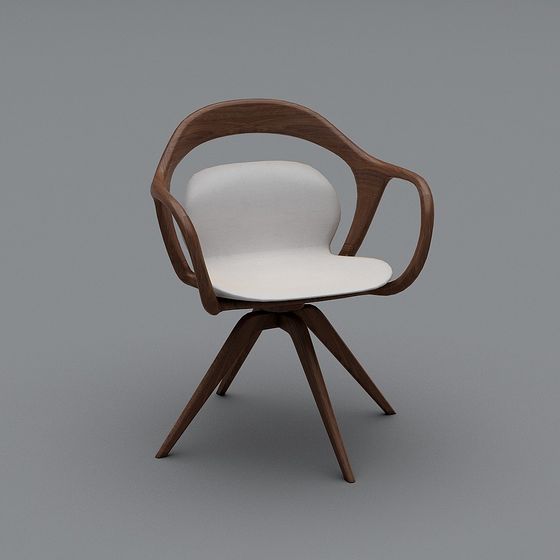 Stylish Wooden Armchair 3D model for Creative Spaces