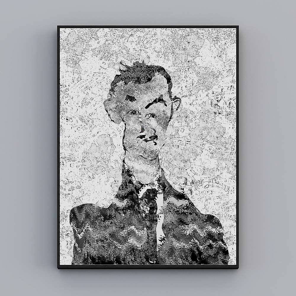 Courtesy full house with painting - Xuanguan customer painting - black and white texture collage art painting 5