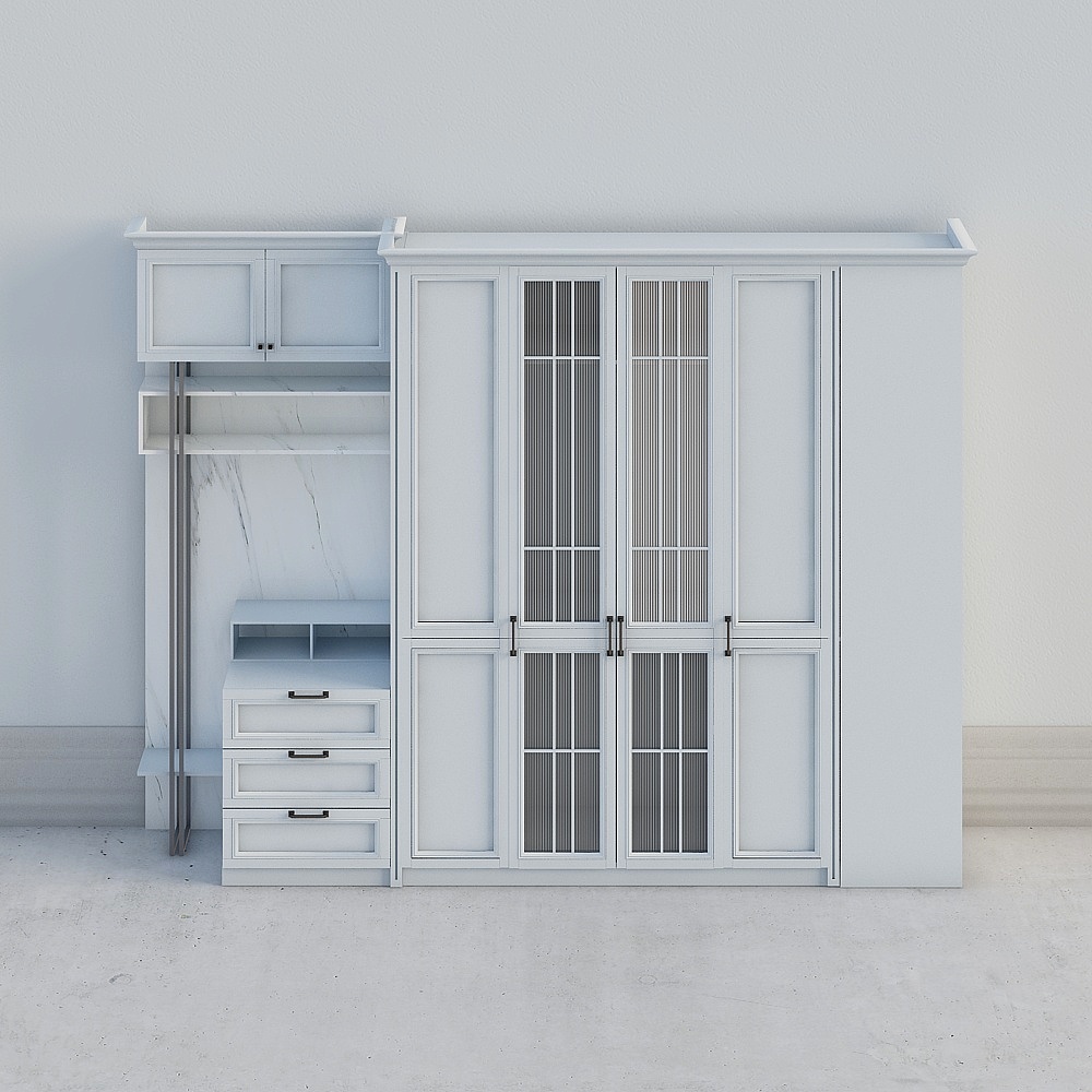 Armoire de chambre principale George Manor de style minimaliste américain - Bleu ciel PWMGD0056