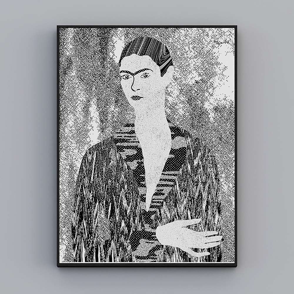 Courtesy full house with painting - Xuanguan customer painting - black and white texture collage art painting 6