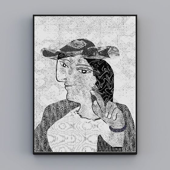 顧客全屋畫作 - 宣觀顧客畫作 - 黑白質感拼貼藝術畫作 3