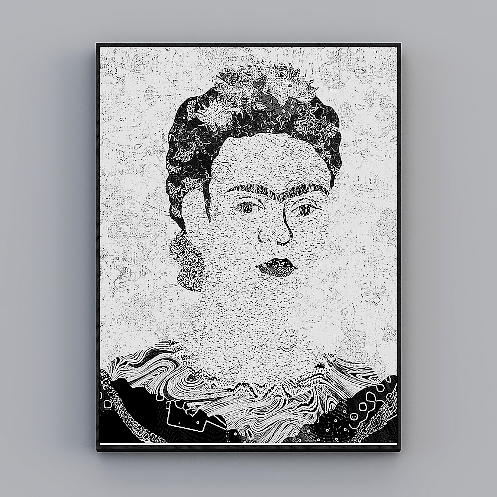 Courtesy full house with painting - Xuanguan customer painting - black and white texture collage art painting 7