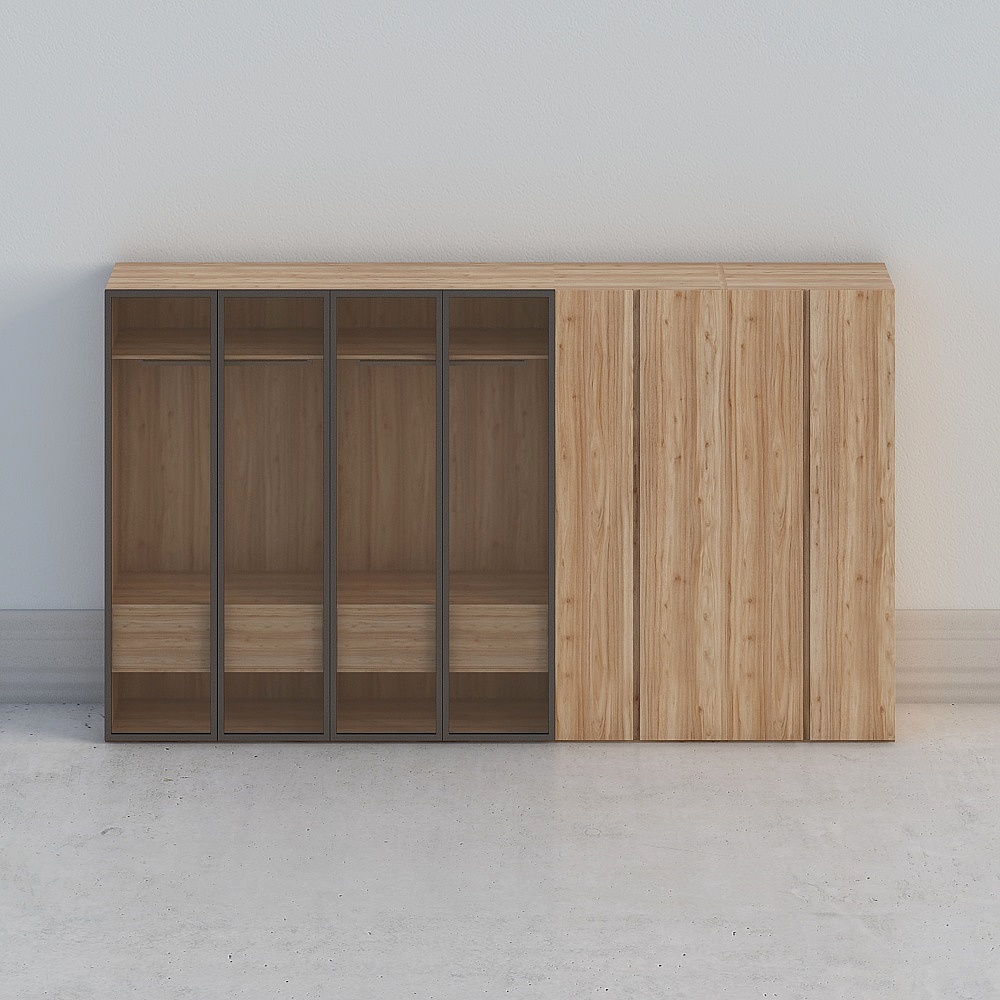 Eiffel's sub-bedroom wardrobe industrial style - light walnut PWMA0134