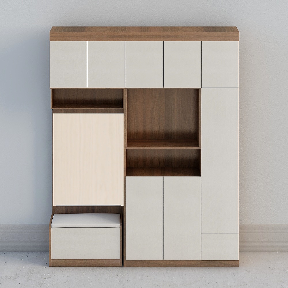 ตู้เก็บของทางเข้า สไตล์มินิมอลสมัยใหม่-วอลนัททอง PWMA0010 (Y1605)