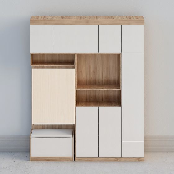 入口櫃現代極簡風格-淺胡桃木 PWMA0134