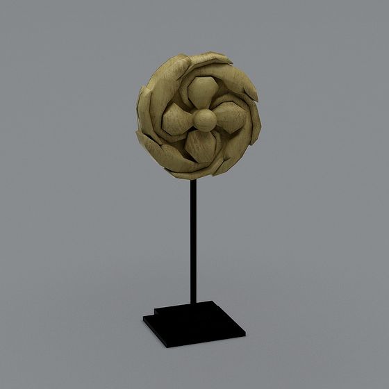 Wooden Craft Rose 3D model for Artistic Projects