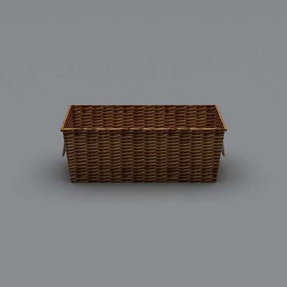 Exquisite Rattan Basket 3D model
