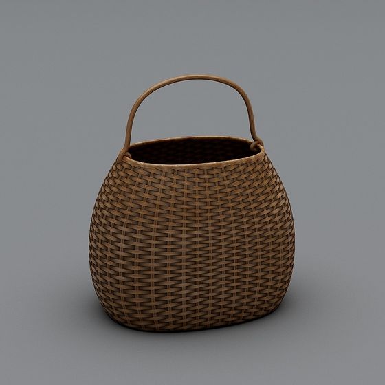 Country Woven Basket 3D model